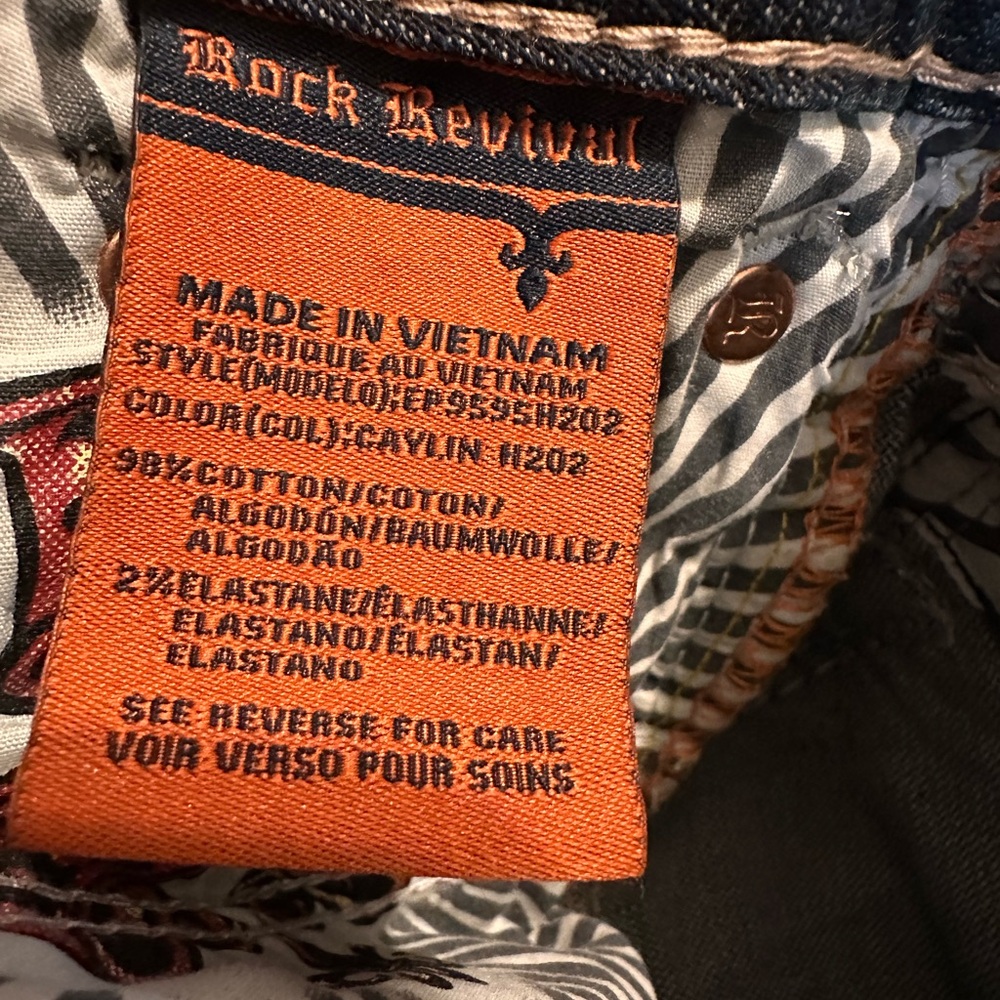 Rock Revival Blue Distressed Jean Shorts - Picture 5 of 5